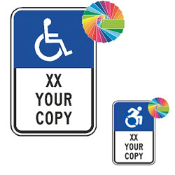 Reserved Parking (Your Words) Sign | Symbol in Header & Words | Universal Disabled Parking Sign