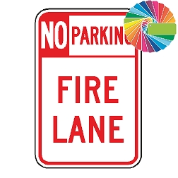 No Parking Fire Lane | Header & Words | Universal Prohibitive No Parking Sign