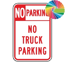 No Truck Parking | Header & Words | Universal Prohibitive No Parking Sign