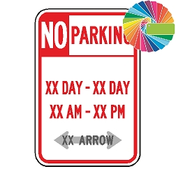 No Parking Variable Times | Header & Words | Universal Prohibitive No Parking Sign