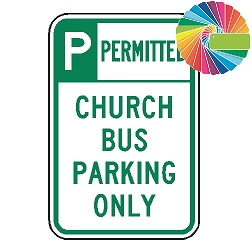 Church Bus Parking Only | Header & Words | Universal Permissive Parking Sign