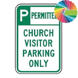 Church Visitor Parking Only | Header & Words | Universal Permissive Parking Sign