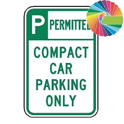Compact Car Parking Only | Header & Words | Universal Permissive Parking Sign