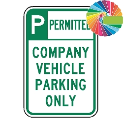 Company Vehicle Parking Only | Header & Words | Universal Permissive Parking Sign