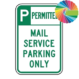 Mail Service Parking Only | Header & Words | Universal Permissive Parking Sign