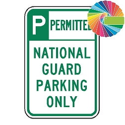 National Guard Parking Only | Header & Words | Universal Permissive Parking Sign
