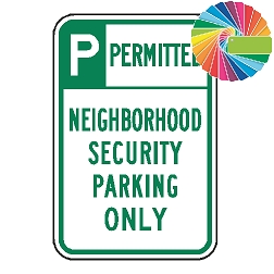 Neighborhood Security Parking Only | Header & Words | Universal Permissive Parking Sign