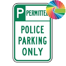 Police Parking Only | Header & Words | Universal Permissive Parking Sign