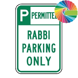 Rabbi Parking Only | Header & Words | Universal Permissive Parking Sign