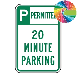 20 Minute Parking | Header & Words | Universal Permissive Parking Sign