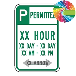 Parking Permitted Variable Times & Hours | Header & Words | Universal Permissive Parking Sign