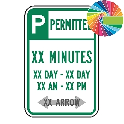 Parking Permitted Variable Times & Minutes | Header & Words | Universal Permissive Parking Sign