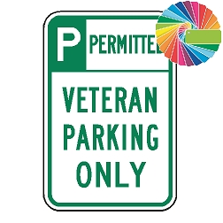 Veteran Parking Only | Header & Words | Universal Permissive Parking Sign