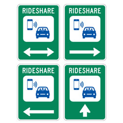 Rideshare (with Double, Left, Right or Up Arrow) Sign