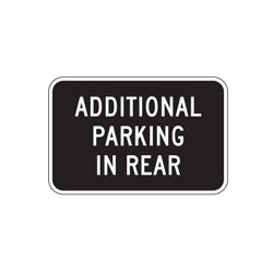 Oxford Series: Additional Parking in Rear Sign