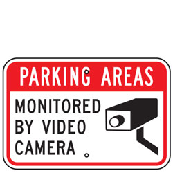 Parking Areas Monitored By Video Camera Sign