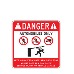 Danger Automobiles Only Sign