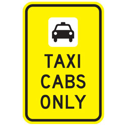 (Taxi Symbol)Taxi Cabs Only Sign