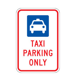 Taxi Vehicle Symbol | Taxi Parking Only Sign