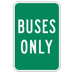 Buses Only Signs (Green)