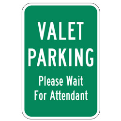Valet Parking | Please Wait For Attendant Sign (Vertical)