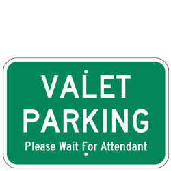 Valet Parking | Please Wait For Attendant Sign (Horizontal)
