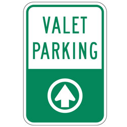 Valet Parking Forward Arrow Sign