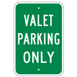 Valet Parking Only Sign (Green)