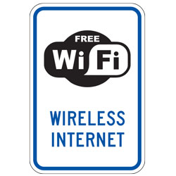 Free Wi Fi (Symbol) Wireless Internet Sign