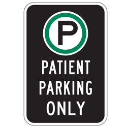 Oxford Series: (Parking Symbol) Patient Parking Only Sign