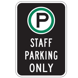 Oxford Series: (Parking Symbol) Staff Parking Only Sign