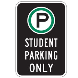 Oxford Series: (Parking Symbol) Student Parking Only Sign