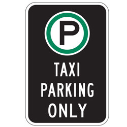 Oxford Series: (Parking Symbol) Taxi Parking Only Sign