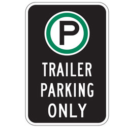 Oxford Series: (Parking Symbol) Trailer Parking Only Sign