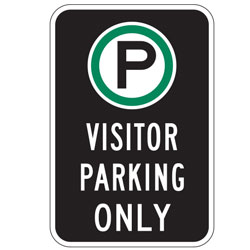 Oxford Series: (Parking Symbol) Visitor Parking Only Sign