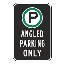 Oxford Series: (Parking Symbol) Angled Parking Only Sign