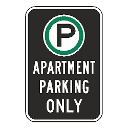 Oxford Series: (Parking Symbol) Apartment Parking Only Sign