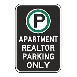 Oxford Series: (Parking Symbol) Apartment Realtor Parking Only Sign