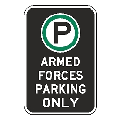 Oxford Series: (Parking Symbol) Armed Forces Parking Only Sign