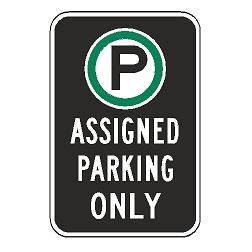 Oxford Series: (Parking Symbol) Assigned Parking Only Sign