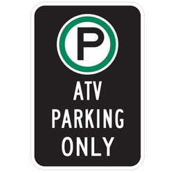 Oxford Series: (Parking Symbol)  ATV Parking Only Sign