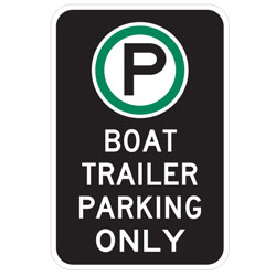 Oxford Series: (Parking Symbol) Boat Trailer Parking Only Sign