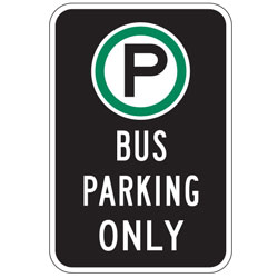 Oxford Series: (Parking Symbol) Bus Parking Only Sign