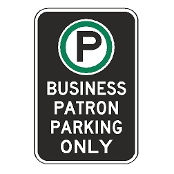 Oxford Series: (Parking Symbol) Business Patron Parking Only Sign