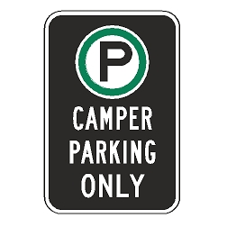 Oxford Series: (Parking Symbol) Camper Parking Only Sign