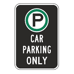 Oxford Series: (Parking Symbol) Car Parking Only Sign