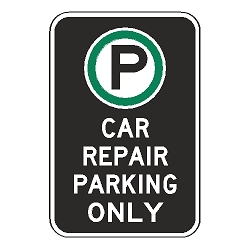 Oxford Series: (Parking Symbol) Car Repair Parking Only Sign