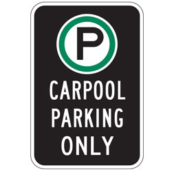 Oxford Series: (Parking Symbol) Carpool Parking Only Sign