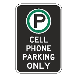 Oxford Series: (Parking Symbol) Cell Phone Parking Only Sign