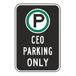 Oxford Series: (Parking Symbol) Ceo Parking Only Sign